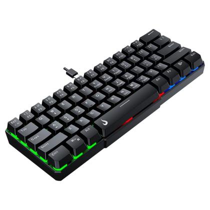 Imagem de Teclado Semi Mecânico Gamer Rise Mode G2 Mini, RGB, USB-C, Layout 60%, Preto - RM-TG-02-B