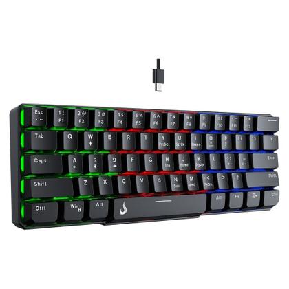 Imagem de Teclado Semi Mecânico Gamer Rise Mode G2 Mini, RGB, USB-C, Layout 60%, Preto - RM-TG-02-B