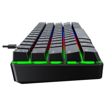 Imagem de Teclado Semi Mecânico Gamer Rise Mode G2 Mini, RGB, USB-C, Layout 60%, Preto - RM-TG-02-B