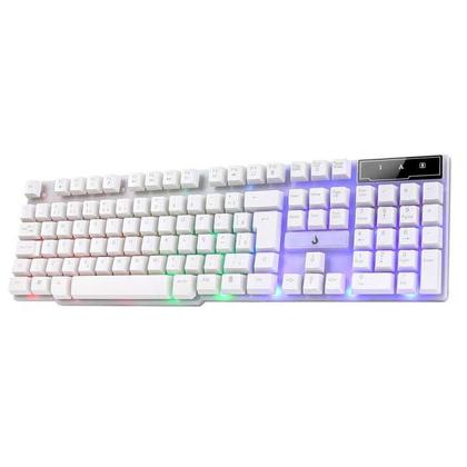Imagem de Teclado Semi Mecânico Rise Mode G1 RGB Rainbow Com Fio Branco