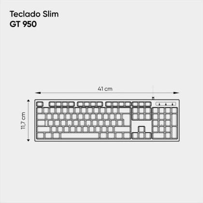 Imagem de Teclado Slim Goldentec Gt950 Usb - Preto