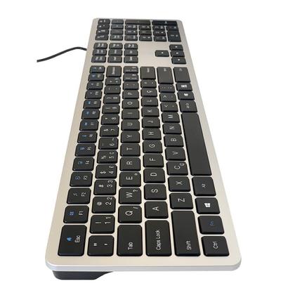 Imagem de Teclado Slim Rise Mode, USB, Preto e Prata - RM-TS-BS