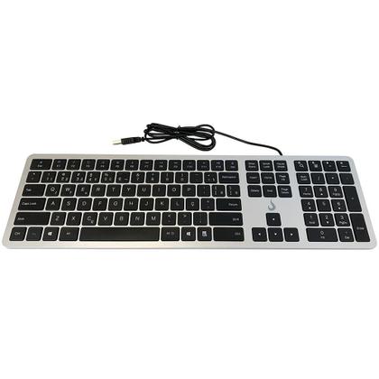 Imagem de Teclado Slim Rise Mode, USB, Preto e Prata - RM-TS-BS