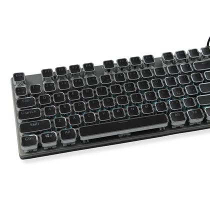 Imagem de Teclado Teclas 100% Mecânico Gamer RGB Switch Blue Português Brasil ABNT2 Preto