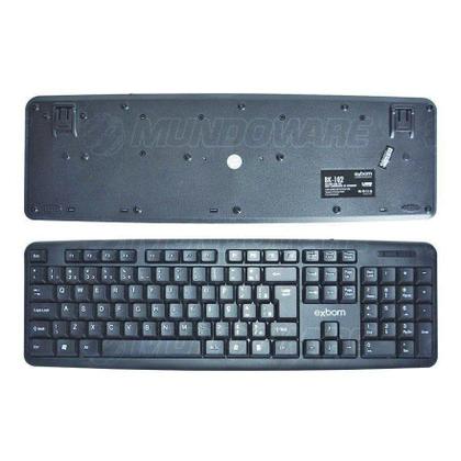 Imagem de Teclado USB Básico Preto Padrão ABNT2 para Computador Exbom BK-102