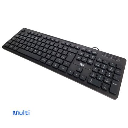 Imagem de Teclado USB Com Fio Multimidia Computador Plug Play Preto