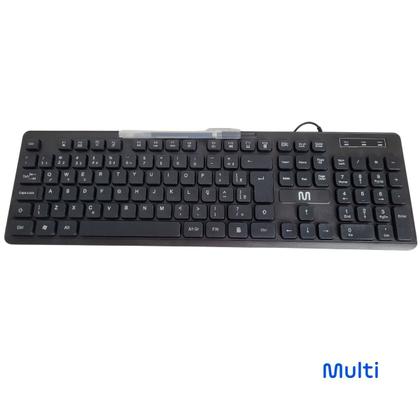 Imagem de Teclado USB Com Fio Multimidia Computador Plug Play Preto