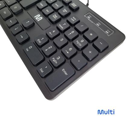 Imagem de Teclado USB Com Fio Multimidia Computador Plug Play Preto