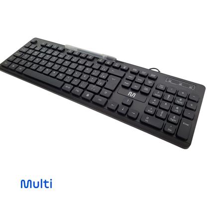 Imagem de Teclado USB Com Fio Multimidia Computador Plug Play Preto