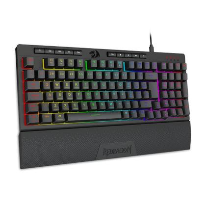 Imagem de Teclado usb gamer shiva 98 rgb redragon abnt2 preto - k515-rgb pt