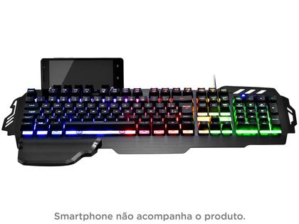 Imagem de Teclado USB Gamer Warrior Zuberi Led semi-mecânico TC210 Warrior