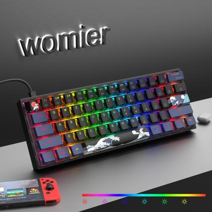 Imagem de Teclado Womier WK61 Creamy Mechanical RGB com fio 60%