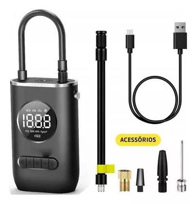 Imagem de Tecnologia Sem Fio: Calibrador Compressor Pneu Digital para Carro e Bike
