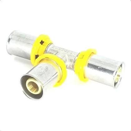 Imagem de Tee Conexão Para Gás Tubo Multicamada Prensar 16mm Gn Glp