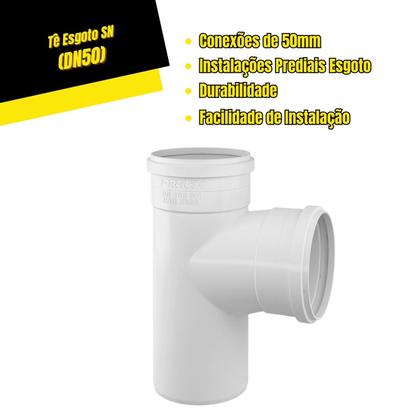 Imagem de Tee Esgoto SN Sistemas Predial Encanamento 50mm