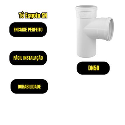 Imagem de Tee Esgoto SN Sistemas Predial Encanamento 50mm