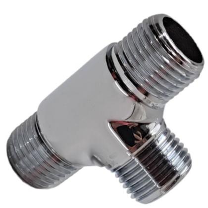 Imagem de Tee Rosca Macho 1/2 Ideal p/ Ligação de Monocomando Cromado