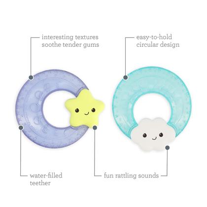 Imagem de Teether Infantino Shake & Soothe Water, pacote com 2 unidades Cloud Star