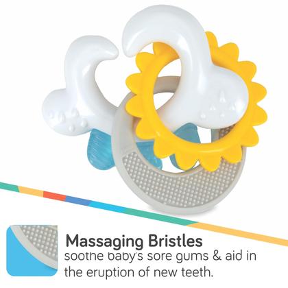 Imagem de Teether Nuby Cloud com links de sol e silicone para chuva por mais de 3 meses