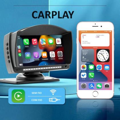 Imagem de Tela 4,7 Polegadas Multimídia Automotiva Universal Com Bluetooth, Carplay e Android Auto - Não precisa de moldura
