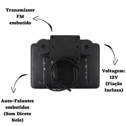 Imagem de Tela 8 Polegadas Portátil Monitor Veicular Digital Bluetooth Usb Encosto de Cabeça Acoplável