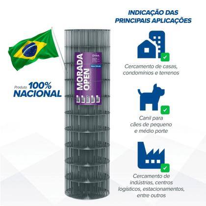 Imagem de Tela Alambrado Soldada Morada Open (Fio 2,30mm / Malha 6,5x15cm) - Rolo 25m