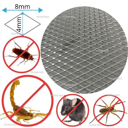 Imagem de Tela Alumínio 70cm x 70cm Anti Escorpião, Barata e Rato para Ralo, Máquina e Fogão