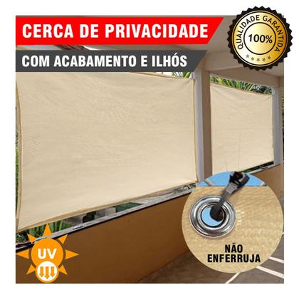 Imagem de Tela Cerca de Privacidade e Proteção Trama 90% Com Ilhós a Cada Metro Cores 3x1,5 Metros