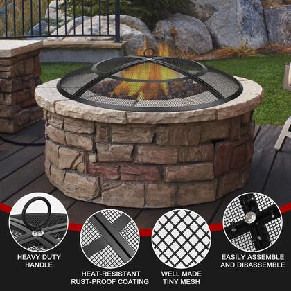 Imagem de Tela de ignição Fire Pit Hydream atualizada de 60 cm com alça e pôquer