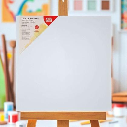 Imagem de Tela de Pintura Fina 30x30 100% Algodão Pronta Qualidade