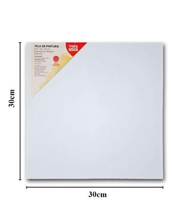Imagem de Tela de Pintura Fina 30x30 100% Algodão Pronta Qualidade