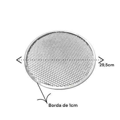 Imagem de Tela de pizza 29,5cm redonda em aluminio tela de pizza 30cm