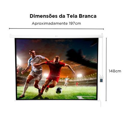 Imagem de Tela de Projeção Elétrica 200x150cm 220V  Goldentec