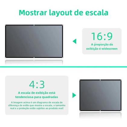 Imagem de Tela de Projetor 16:9 em Metal com Tecido Reflexivo Anti-Luz - Compatível com XGIMI H3, Halo, Mogo, Xiaomi e Yg300