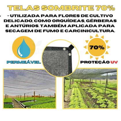 Imagem de Tela de Sombreamento 70 Para Horta Plantas Orquidea 1,5x1 Bainha ilhós