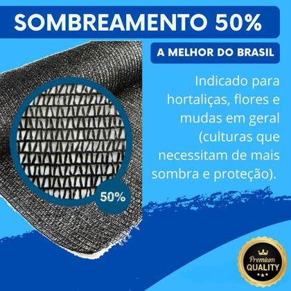 Imagem de Tela De Sombreamento Preta 50% - 4,00 Largura X 2,00 Metros