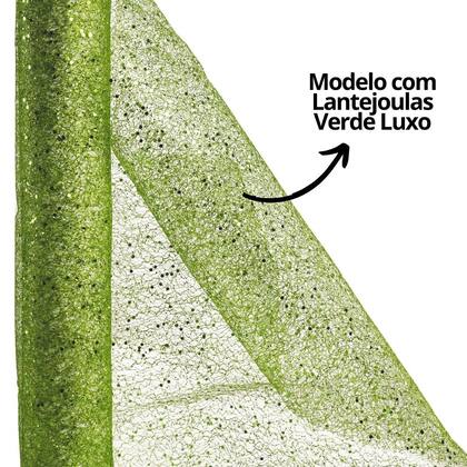 Imagem de Tela Decorativa Fita Natal Malha Verde Lantejoulas Brilho Luxo 24cm x 5 metros  Magizi
