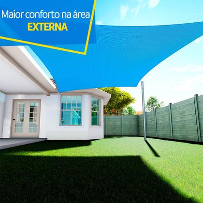Imagem de Tela Decorativa Sombrite 90% Azul com Bainha e Ilhós 5x4m