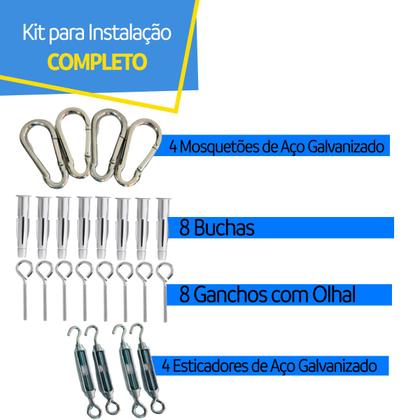 Imagem de Tela Decorativa Sombrite 90% Azul com Bainha e Ilhós 5x4m