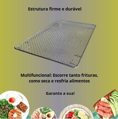 Imagem de Tela Grelha P/ Escorredor Fritura 22,1x30,3x7,5cm Salgados