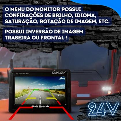 Imagem de Tela Lcd 7' Monitor Camera 24v 18 Led Infravermelho Cabo 10m