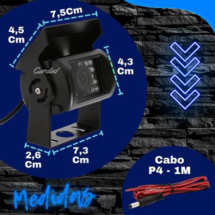 Imagem de Tela Lcd 7' Monitor Camera 24v 18 Led Infravermelho Cabo 10m