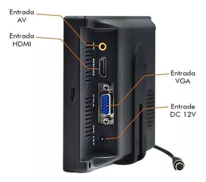 Imagem de Tela Lcd 7 Polegadas Portátil Monitor Veicular Digital