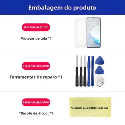 Imagem de Tela LCD sensível ao toque com moldura para samsung galaxy s10 plus/s10 + g975f, substituição