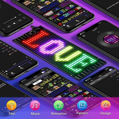 Imagem de Tela Led Flexivel Lmagen Texto Rgb 17x07cm Carro Aplicativo