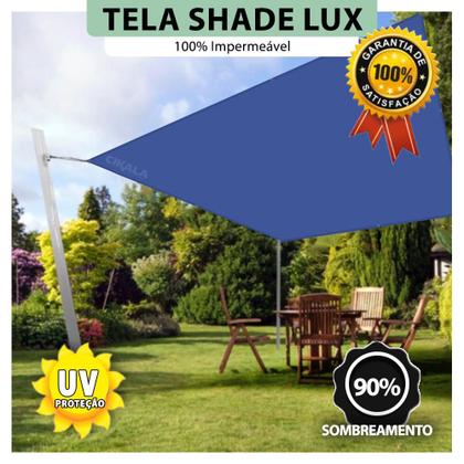 Imagem de Tela Lona Azul 3.5x1.5 Metros Sombreamento Impermeável Shade Lux + Kit