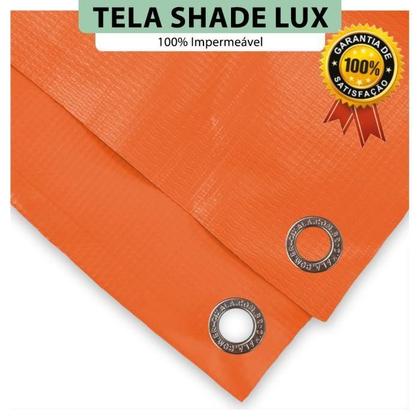 Imagem de Tela Lona Laranja 3.5x2 M Impermeável Shade Lux + Kit