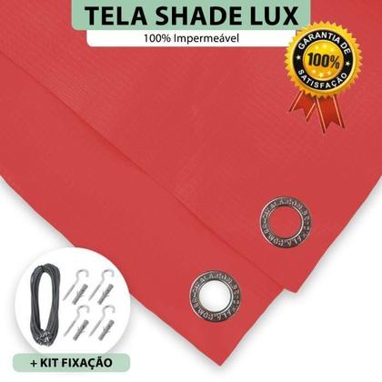 Imagem de Tela Lona Vermelha 7x2.70 M Impermeável Shade Lux + Kit