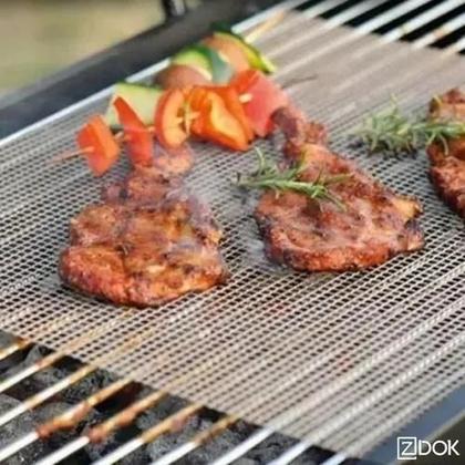Imagem de Tela Manta Grelha Teflon Churrasco 4 Unid Lisa Perfurada