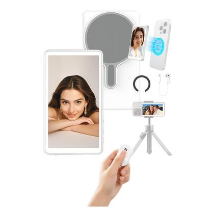 Imagem de Tela Monitor de Selfie Branco para Celular Tripé e Controle